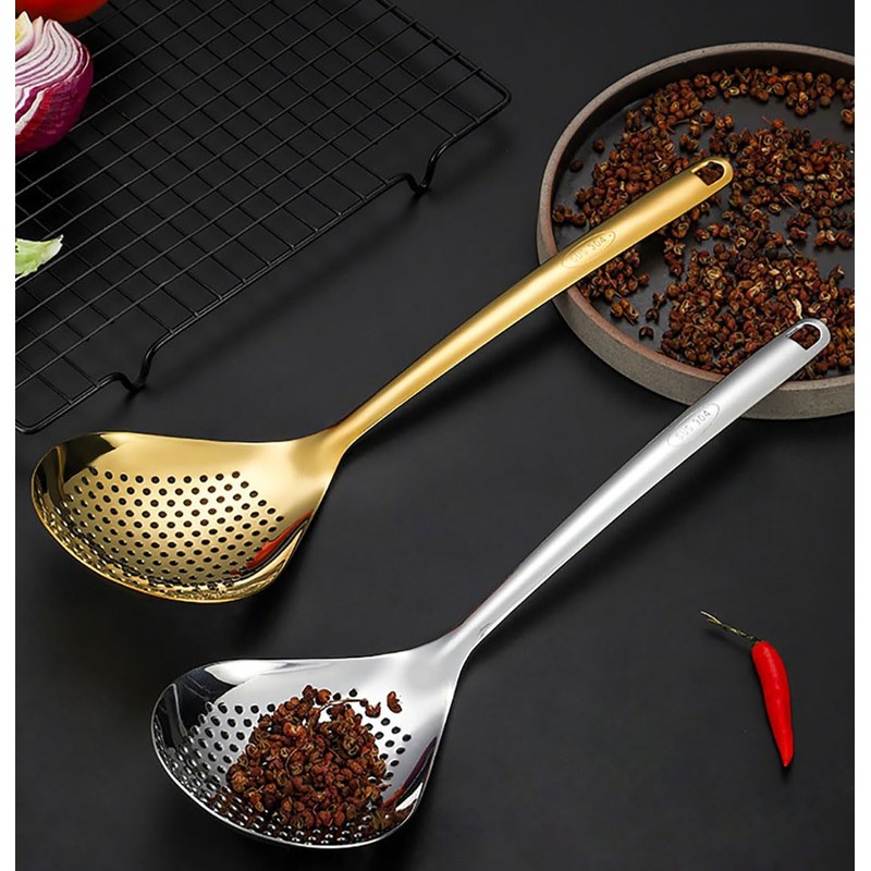 Stainless Steel Slotted Spoon & Strainer | Ergonomic Handle &