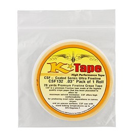 Custom Shop CSF132 K-Tape Coated Series Micro Fineline Tape, Yellow (1/32" X 28 Yard Roll)