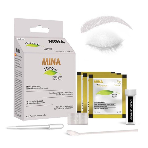 Mina ibrow Hair Color Pearl Gray|Long Lasting Natural Spot coloring