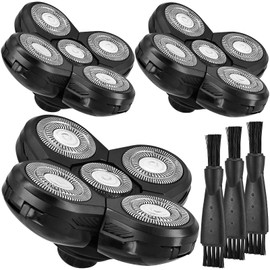 Shaver Replacement Blades, BENACES 3 Pack Facial Shaver Replacement Blades, 5-Blade Razor with Cleaning Brush, Specially Engineered for Bald Men, Face Electric Razor