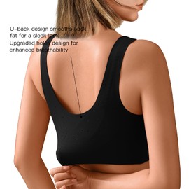 Airsong Pullover Bras for Women Full Coverage Seamless Wireless T-Shirt Bralette Buttery Soft Minimizer Bra (XX-Large, Black)