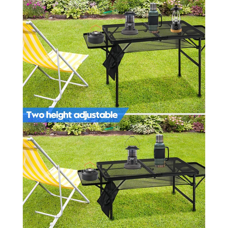 MSDADA Folding Grill Table, Portable Grill Table, Outdoor Grill Table,