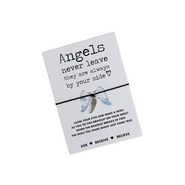 Angel wing gift | Bereavement gift | Angel wing wish bracelet | Angels never leave gift | Sympathy gift