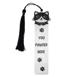 Cute Cats Bookmark, Zinc Alloy Bookmark with Kitten Paw Print Book Gifts for Cat Lovers Funny Kitten Bookmarks Gifts Book Accessories for Reading (Style A)