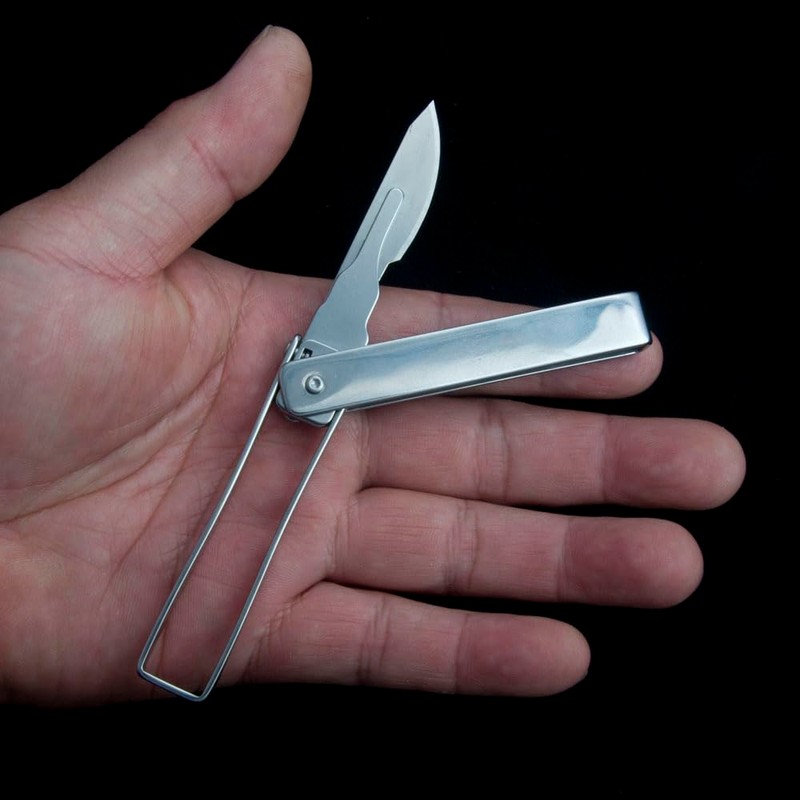 ILEAF Stainless Steel Pocket Folding Utility Knife with 10 Replaceable