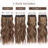 4Pcs Clip in Hair Extensions, 20 Inches Synthetic Light Brown