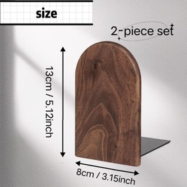 Book Ends for Shelves Books Bookend Book End Decorative Wooden Book Holders Book Stopper for Shelves Coolest Shelf Bookends for Kids Books Shelf Holder Organizer Accessories(Walnut 1 Pair)