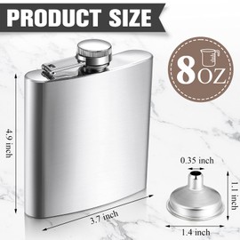Honeydak 20 Pcs 8 oz Hip Flask for Liquor Stainless Steel Liquor Flask for Men Women with Leak Proof Funnels, Wine Glass Wedding Party Groomsman Bridesmaid Camping Birthdays Gift
