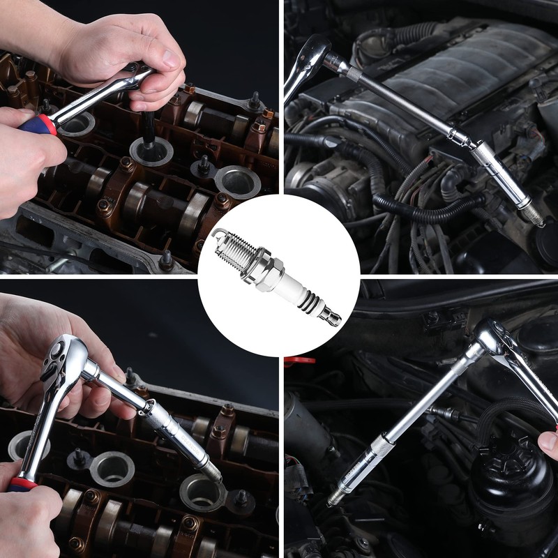 WORKPRO 3PC 14mm Spark Plug Socket, Magnetic Swivel Thin Wall