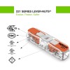 ITDsales WAGO Lever Nuts 221-2401 Inline Splicing Connectors with Case