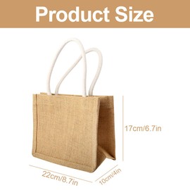 Thyonta Jute Linen Tote Bag Natural Colour Lined Linen Gift Tote Bag With Handles Suitable for DIY Shopping Wedding