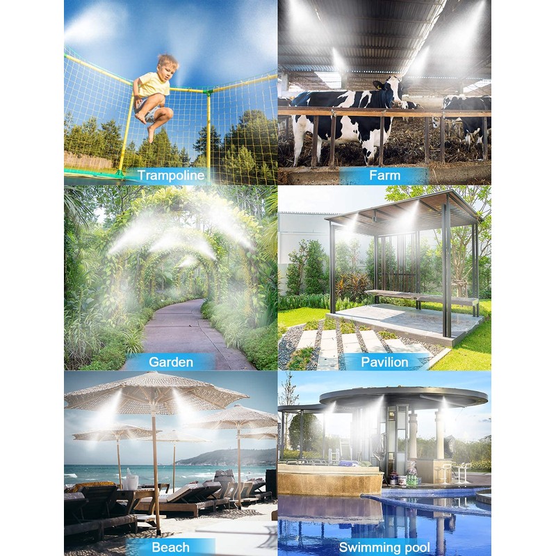 Lekit Misters for Outside Patio 27.5FT(8.4M)+8 Brass Mist Nozzles+a Brass