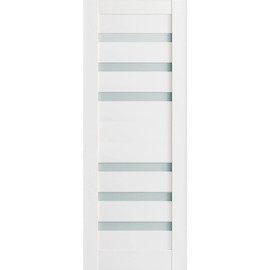 Slab Barn Door Panel Frosted Glass | Quadro 4266 White Silk | Sample of Door Color