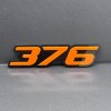 Emblem Badge 2x Orange Black 376 Hemi Emblems 376 Side