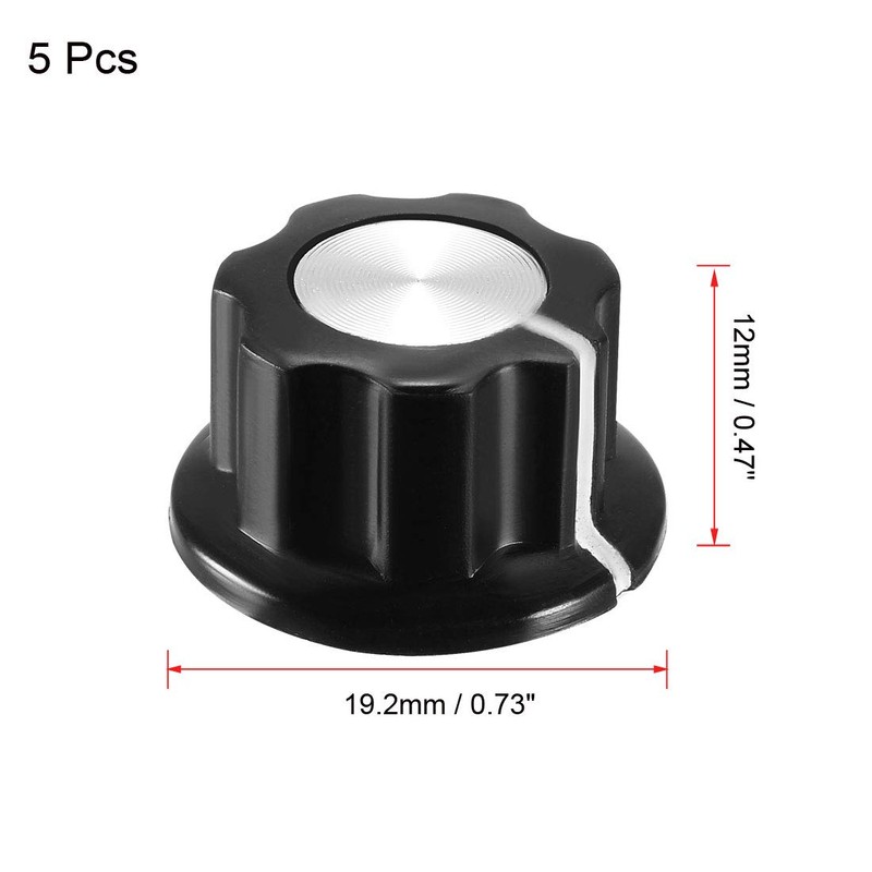 sourcing map 5Pcs Speaker Control Knob Power Amplifier Knob Black