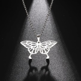 kkjoy Origami Necklace Stainless Steel Cute Animal Pendant Necklace for Women Girls, Stainless Steel