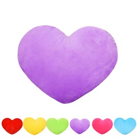 Fadcaer Pink Heart Decorative Pillow, Soft Heart Plush Cushion, Cute Heart Shaped Cushion for Sofa Bed Dining Gifts for Girls Valentine's Day Gift (Purple)