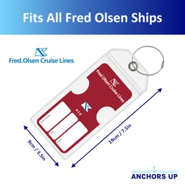Fred Olsen Cruise Luggage Tag Holders [4 Pack] – Waterproof, Durable Plastic with Steel Loops – Fits All Fred Olsen Ships for Cruising in 2024, 2025 and 2026