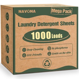 1000 Loads Mega Pack Laundry Detergent Sheets, Eco-friendly Laundry Sheets, Powerful Cleaning, Suitable for Homes, Dorms, and Apartments - [Fresh Scent]