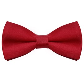 Kids Bow Ties Solid Color Satin Bow Tie for Child Boys Toddlers Wedding Party Dress up (Red, kids)
