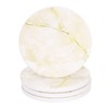 sourcing map 4Pcs Absorbent Coasters Yellow Marble Gilding Pattern Round