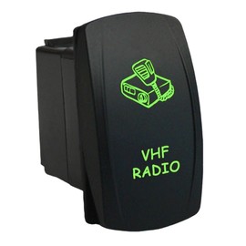12V 20A / 24V 10A ON-OFF Marine Rocker Switch VHF RADIO 6M74G Universal for Marine Boat dual LED in green