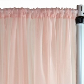 YOUR CHAIR COVERS - Voile Sheer Drape, Bridal Curtain Backdrop for Wedding, Birthday, Decoration (1 Panel, 20 ft. L x 116 inches W, Blush)(Pipe Kit NOT Included)