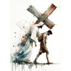 cupmod Easter Paint by Numbers Kit for Adults,Jesus DIY Acrylic Oil Painting Paint by Numbers Kits on Canvas,Adults Paint by Numbers Kits Drawing Paintwork for Home Decor 16x20inch