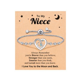UPROMI Niece Gifts from Auntie Aunt Christmas Birthday Graduation Valentines Easter Gifts for Niece Bracelet