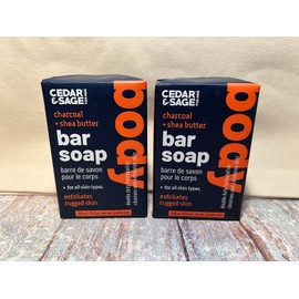 Cedar & Sage 2x Cedar & Sage For Men Bar Soap Charcoal + Shea Butter 10.6 oz.