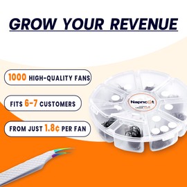 1000 Promade Fans - 8D 0.05 Mix 8-15mm C Curl, Napricot Volume Lash Fans for Eyelash Extensions, Promade Lash Fans for Eyelash Extensions, Middle Stem, Fluffy, Soft – Bonus 2 Pairs Eye Pads Included