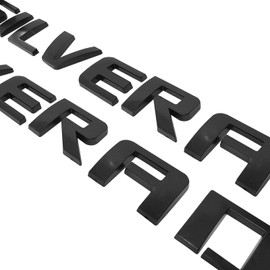 2 Pack Silverado Badge Emblems Chrome 2007-2020 for Silverado, Sierra, and Canyon - Suitable for Hood - Fits 1500, 2500HD, and 3500HD Models (Matte Black)