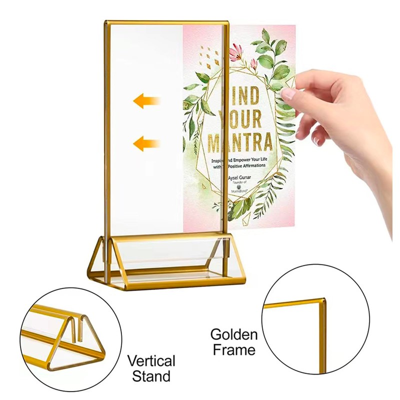 Bluweet Double Sided Picture Frame 6 Pieces, A6 Gold Place