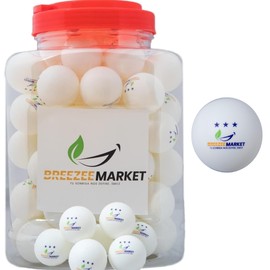 BREEZEE Set De Pelotas de Ping Pong, Tenis De Mesa, Tamaño Profesional 60 Piezas 5 Estrellas 40 mm, Alto Rendimiento Y Tecnología en Rebote Óptimo, Alta Calidad de Juego y Durabilidad