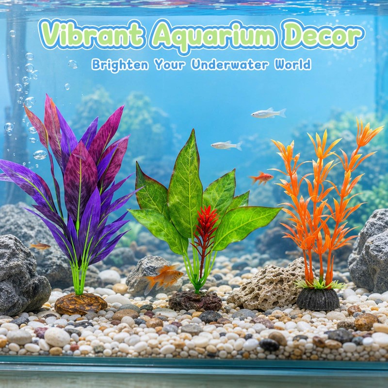 6PCS Silk Plants for Betta Fish Tank,Silk Plants for Fish
