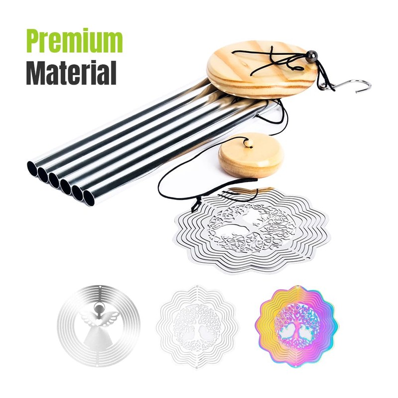 Wind Chime with Wind Spinner, Creative Wind Chimes with 6
