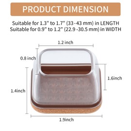 Ezprotekt 24 Pcs Rectangle Clear Silicone Chair Leg Floor Protectors Caps, Rectangle Felt Furniture Leg Pads Covers Cups for Chair Table -Anti-Scratches and No Noise (Fit L :1.3-1.7", W: 0.9-1.2")