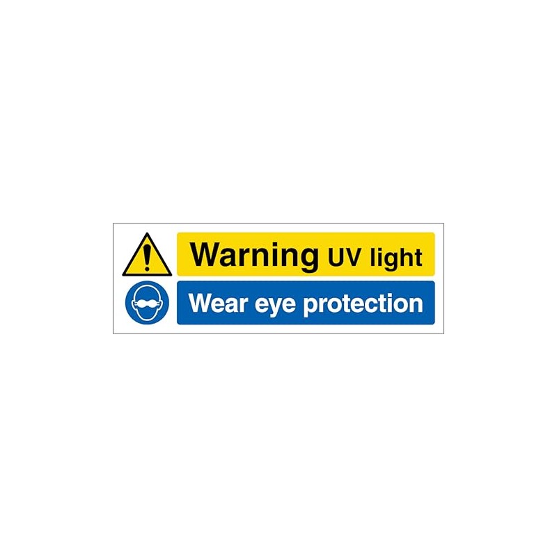 Warning UV Light Wear Eye Protection - Narrow Landscape 300