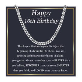 EPIRORA 16th Birthday Gifts for Boys,Cuban Chain 16 Year Old Boys Birthday Gifts,Happy Birthday Gifts for Son Grandson Nephew Brother,Mens Chain Jewellery Christmas Boys Gifts