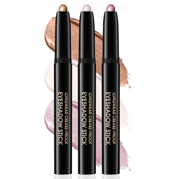 Meilury 3PCS Eyeshadow Stick, Shimmer and Matte Cream Eye Shadow