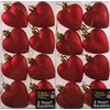 Set Of 16 Glitter And Matt RED Hearts Christmas Tree