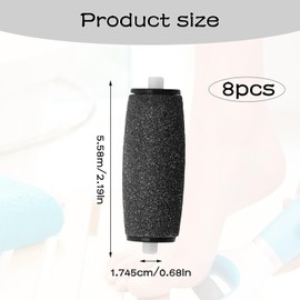 8PCS Express Pedi Replacement Rollers Roller Refills for Electric Pedicure Replacement Foot File Heads Durable Foot File Replacement Rollers for Scholl Velvet Smooth Black