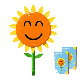 EleCharm Sunflower Wall Hook for Hanging 8.8Ib(Max), Retractable, 2-Pack