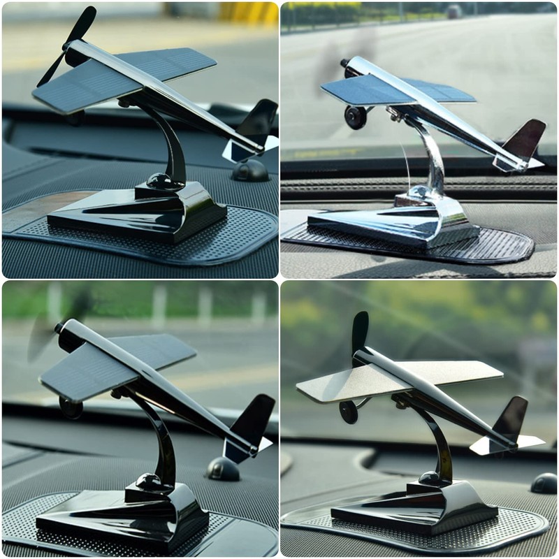 MagicTech Solar Panel Power Windmill Propeller Car Ornaments Kirksite Material