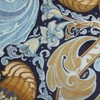 Laurence Llewelyn-Bowen Velvet Cushion – Ochre & Navy Damask Floral