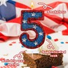 laackys red and Blue Sequined Number Candles American Flag Birthday