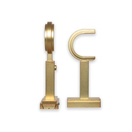 BlastHome™ Luxury Adjustable Curtain Rod Brackets – Premium Quality Heavy Metal Replacement Accessory – Signature Collection, Set of Two – Fits Up to 1 1/4" Diameter Curtain Rods – Brushed Gold