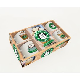 Chat-bucks coffee: Coffret avec 4 mini-tasses en céramique