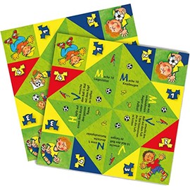 Heaven and Hell 8x Folding Games with the Football Fritz Flanke Design by Lutz Mauder//10200/Games For Children's Birthday Parties Gifts and Party Soccer Party Set for Boys