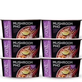 Snapdragon Mushroom Pho Instant Noodle Bowls | Mushroom Flavor Broth with Rice Noodles | Gluten Free | No Artificial Flavors | No MSG Added | 2.1 oz (6 Pack)
